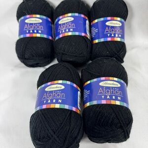 Herrschners 2 Ply Afghan Yarn 004 Black - 5 Skiens